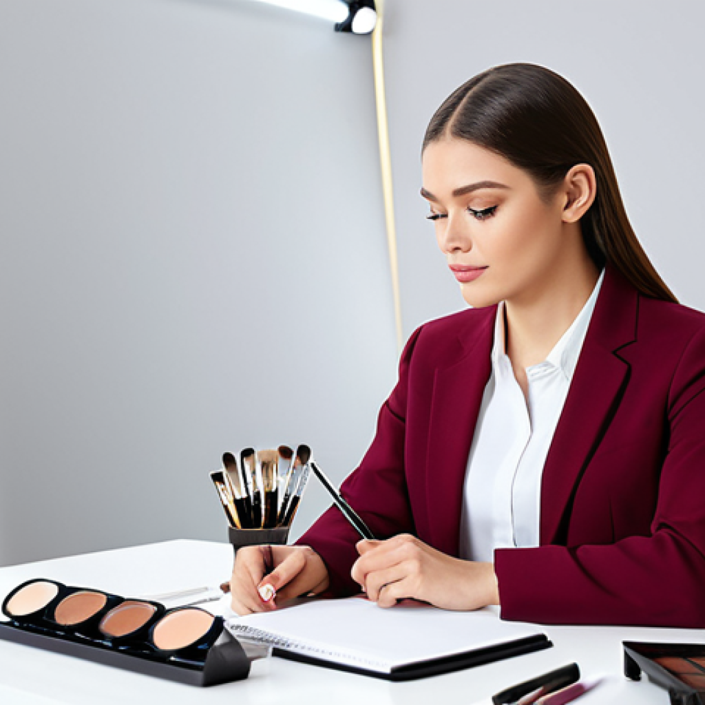 Aspiring Beauty Consultant**

"A young woman, fully clothed in modest business casual attire, attending a makeup masterclass. She's taking notes diligently in a bright, modern studio setting. Safe for work, professional, appropriate content, perfect anatomy, well-formed hands, natural proportions, high-quality image."

**