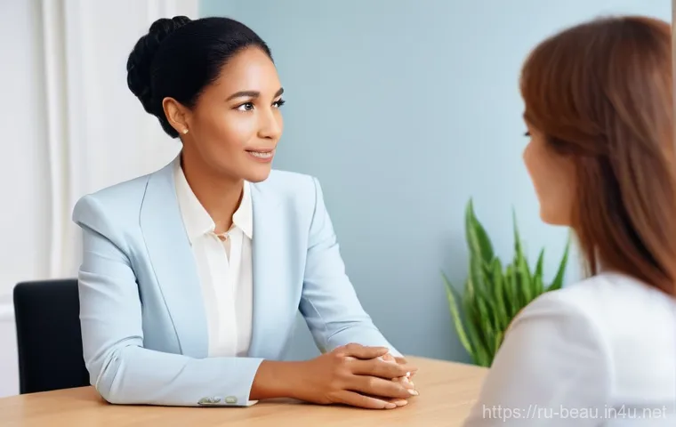 뷰티컨설턴트 직무 인터뷰 사례 - **Prompt 2: Expert Product Demonstration**
    "A male beauty consultant in his 30s, wearing a clean...