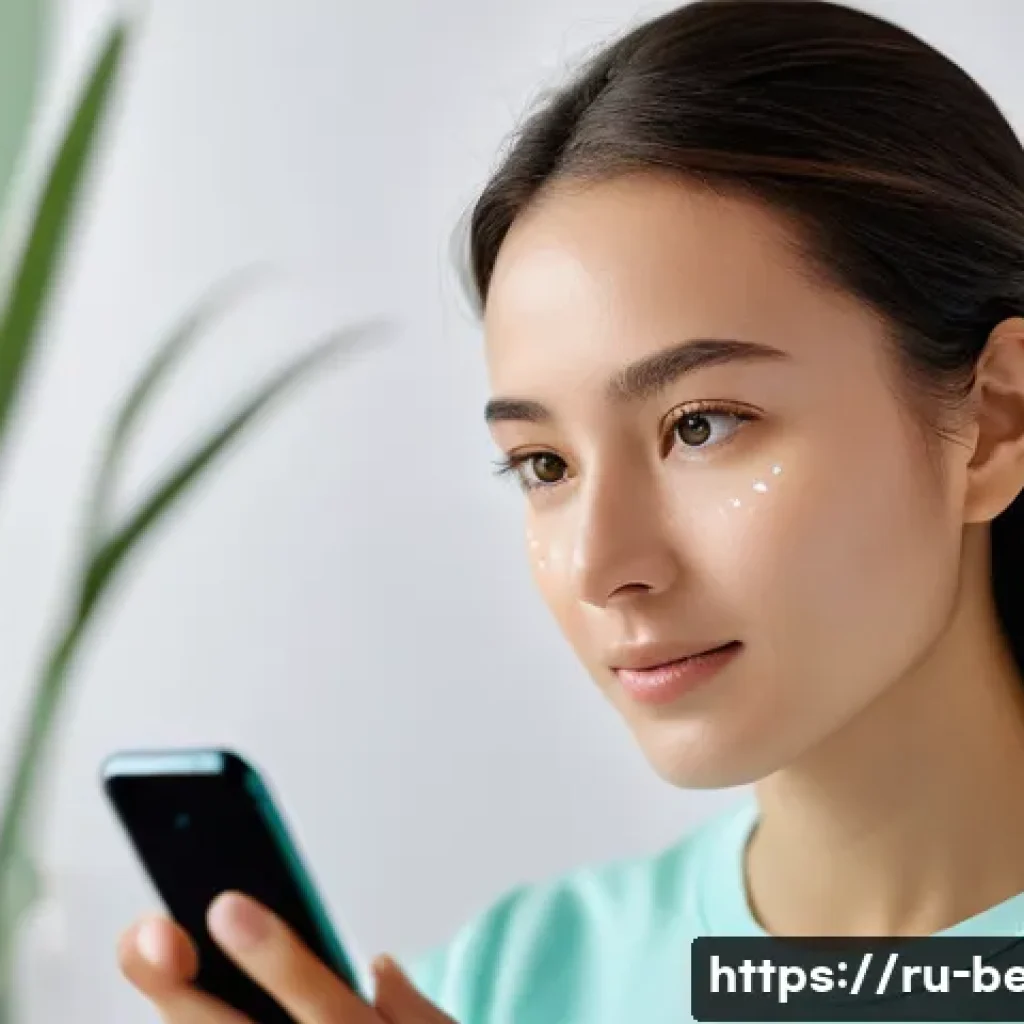 뷰티컨설턴트 최신 기술 활용 사례 - **Prompt 1: AI-Powered Skin Analysis at Home**
    "A young woman, approximately 25-30 years old, wi...