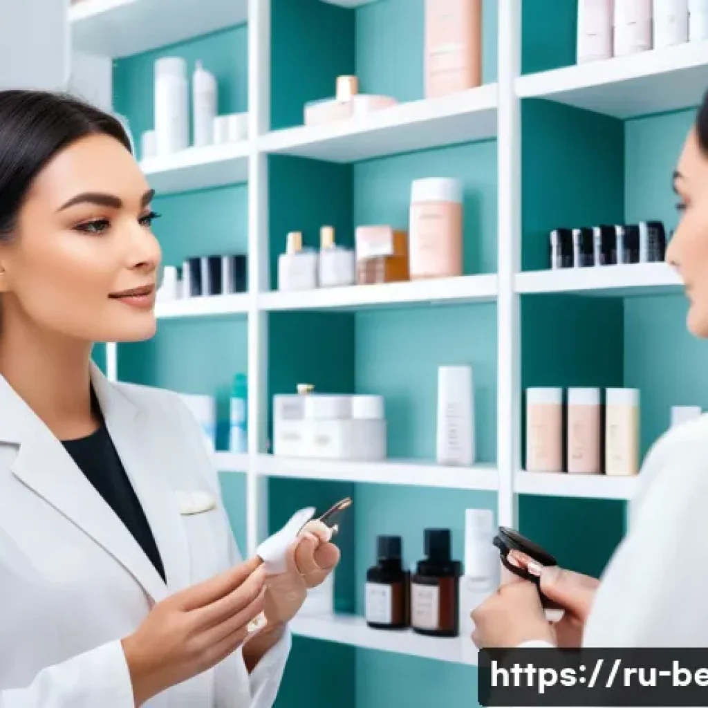 뷰티컨설턴트 전공 과목 선택법 - A professional beauty consultant in a modern skincare clinic, wearing elegant and modest business at...