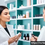 뷰티컨설턴트 전공 과목 선택법 - A professional beauty consultant in a modern skincare clinic, wearing elegant and modest business at...