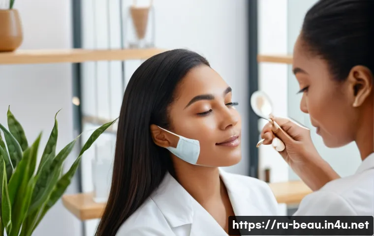 뷰티컨설턴트 자기 성장 플랜 - A modern beauty consultant in a stylish, eco-friendly salon setting, wearing professional attire wit...