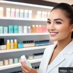 Home 22 뷰티컨설턴트 직업적 평가 기준 연구 - A professional beauty consultant in a modern, elegant cosmetics store setting, dressed in neat, styl...