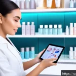 Home 23 뷰티컨설턴트 자격증 시험 대비 전략 - A professional beauty consultant in a modern skincare clinic setting, demonstrating facial analysis ...