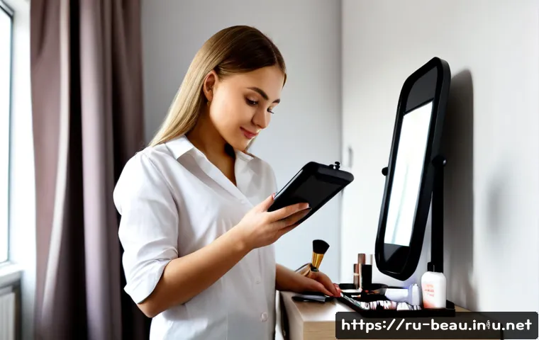 Home 30 뷰티컨설턴트 신입 면접 준비법 - Photorealistic young Russian woman preparing for an entry-level beauty consultant interview at a tid...